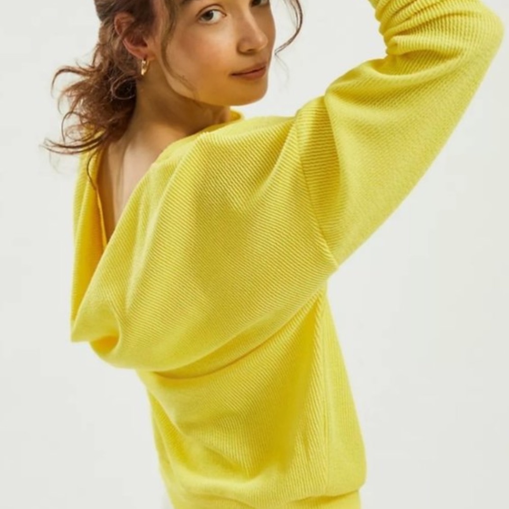 Maeve {Anthropologie} Kasi Low Back Ribbed Pullover In Yellow